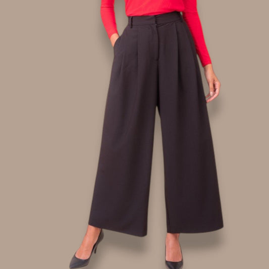 Alison Sheri - Pleated Wide-Leg Dress Pants
