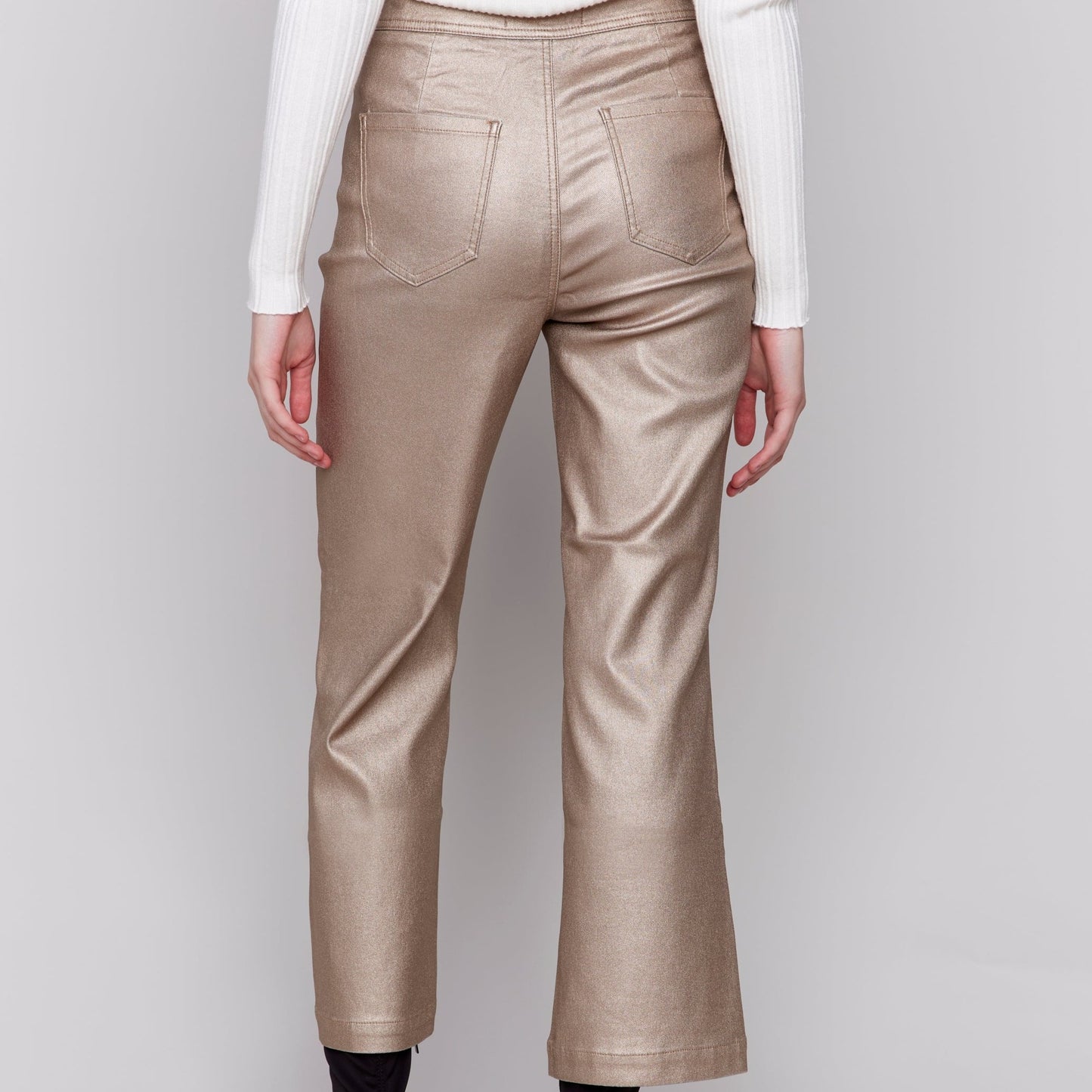 Charlie B - Metallic Wax Flared Pants