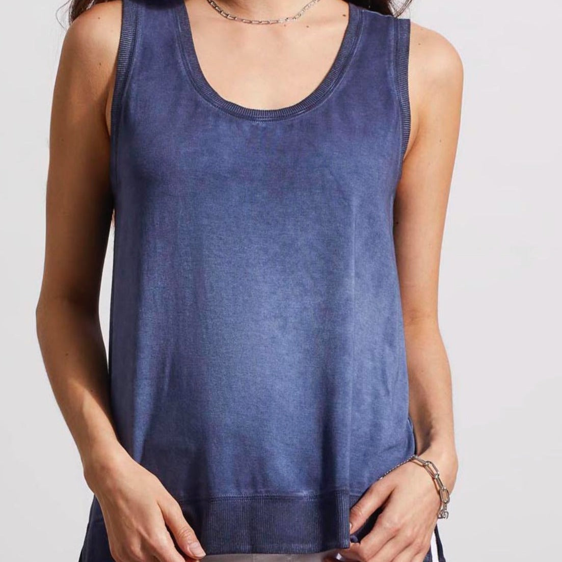 Tribal - High-Low Tank Top With Special Wash Effect