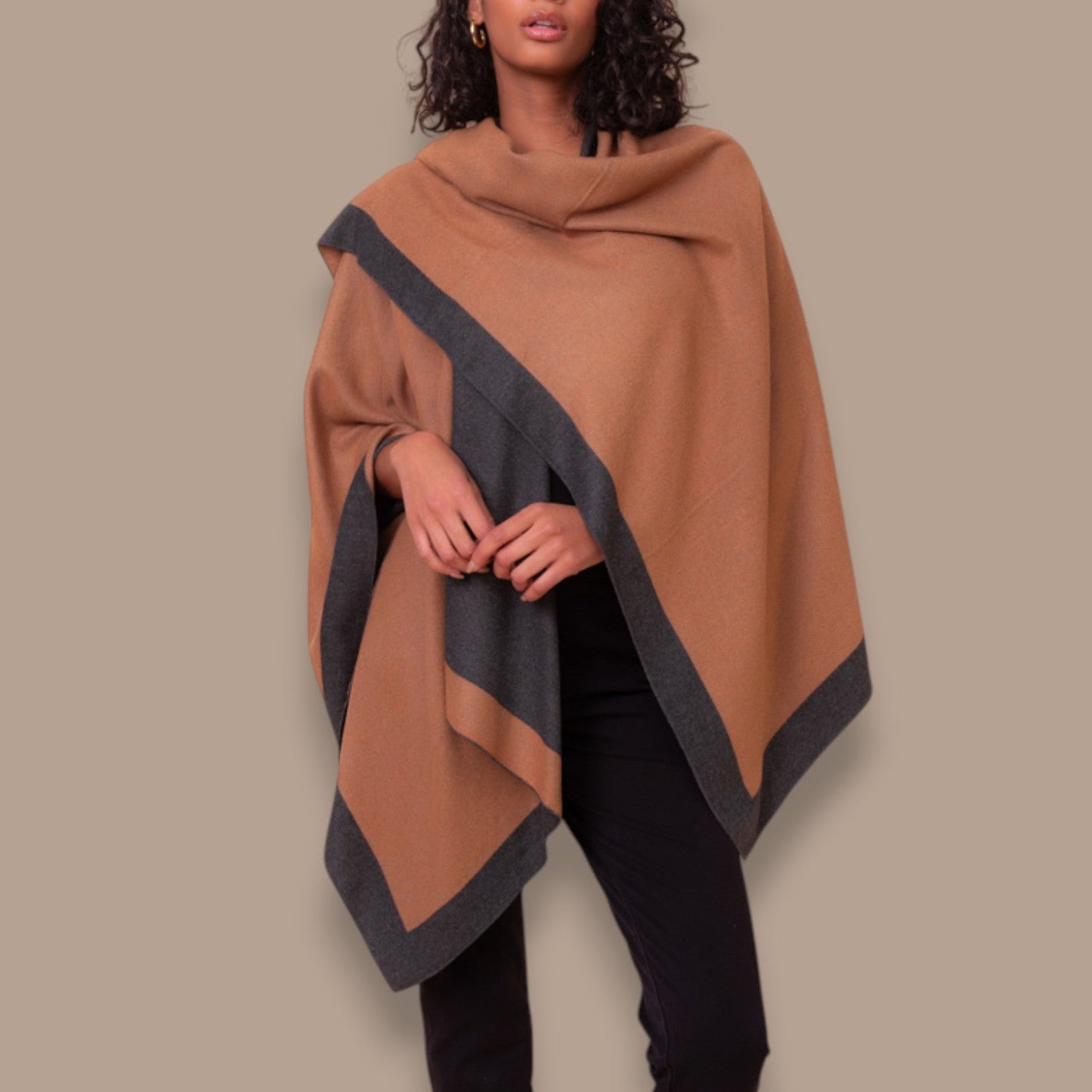 Alison Sheri - Reversible Contrast Trim Shawl