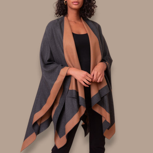 Alison Sheri - Reversible Contrast Trim Shawl