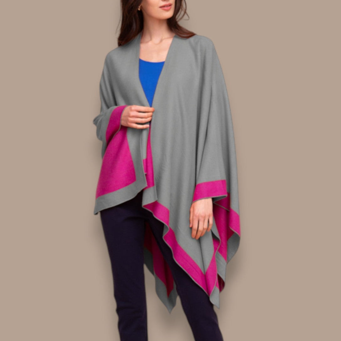 Alison Sheri - Reversible Contrast Trim Shawl