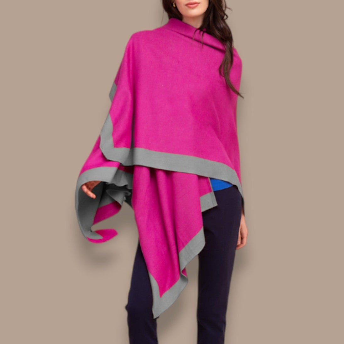 Alison Sheri - Reversible Contrast Trim Shawl