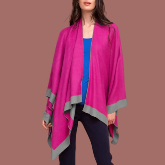 Alison Sheri - Reversible Contrast Trim Shawl