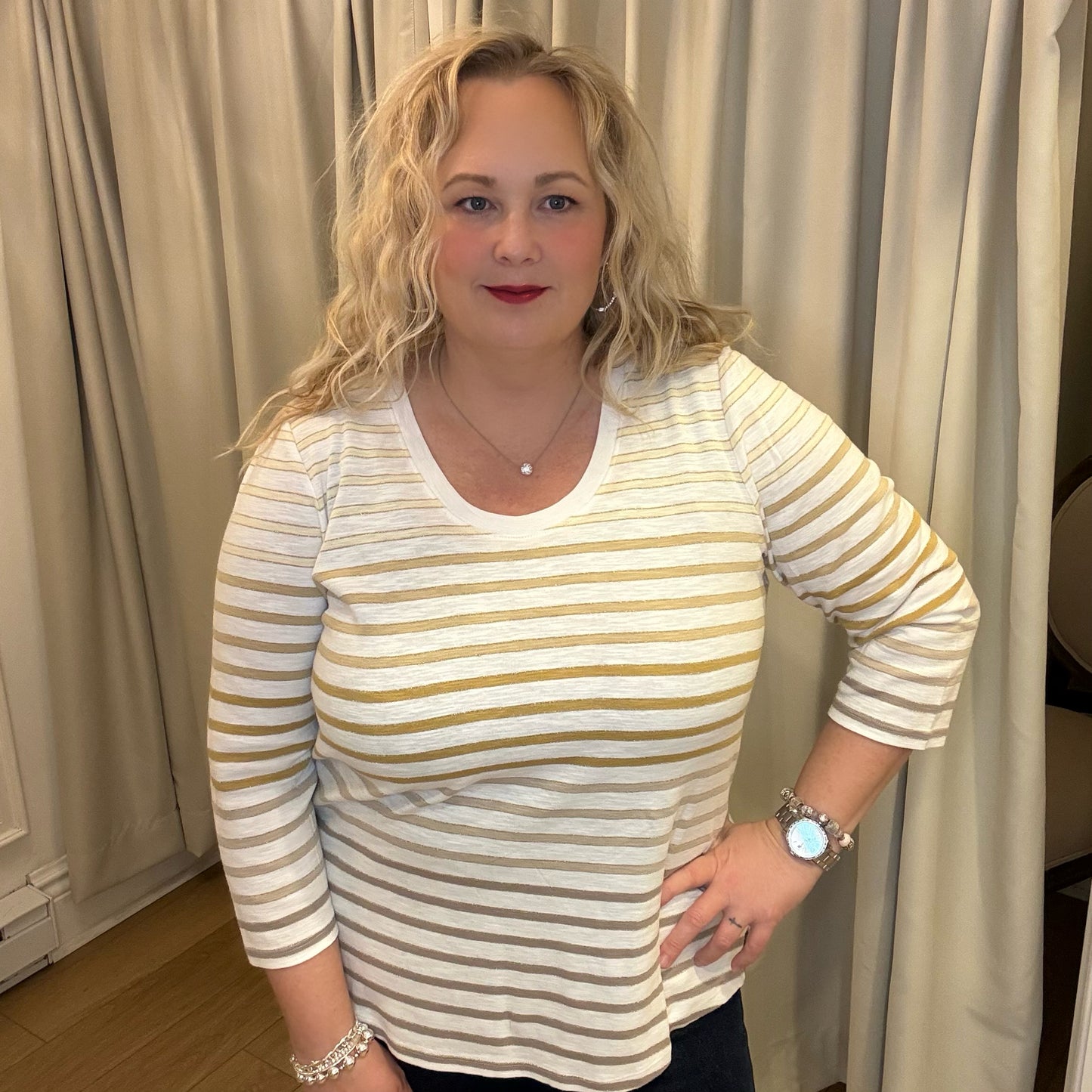 Tommy Bahama - Striped 3/4 Sleeve Top