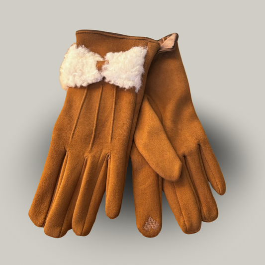Memories - Faux Fur Bow Gloves