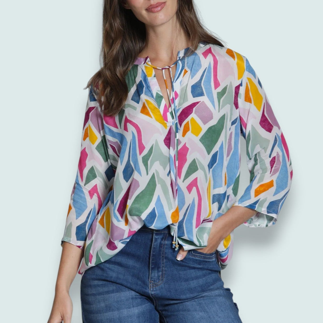 APNY - V-Neck Blouse With Tassel