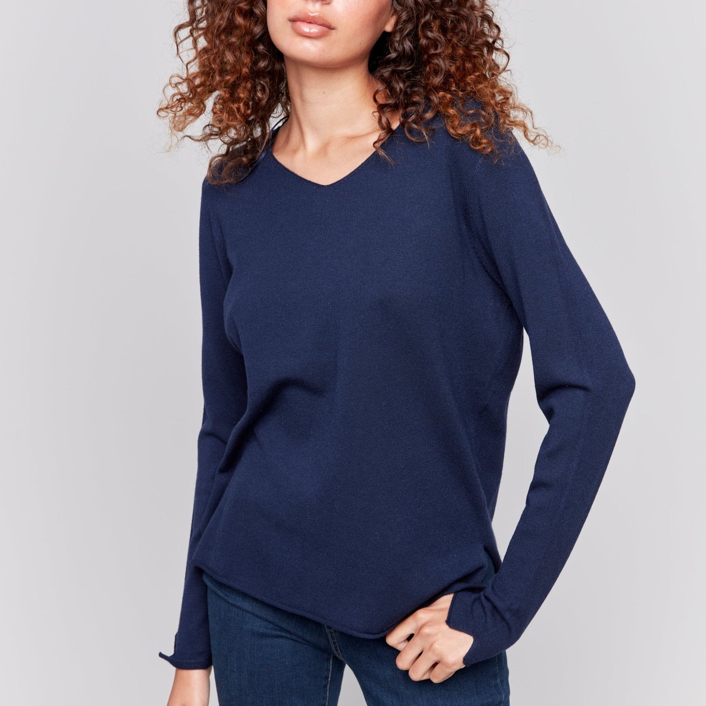 Charlie B - V-Neck Long Sleeve Sweater