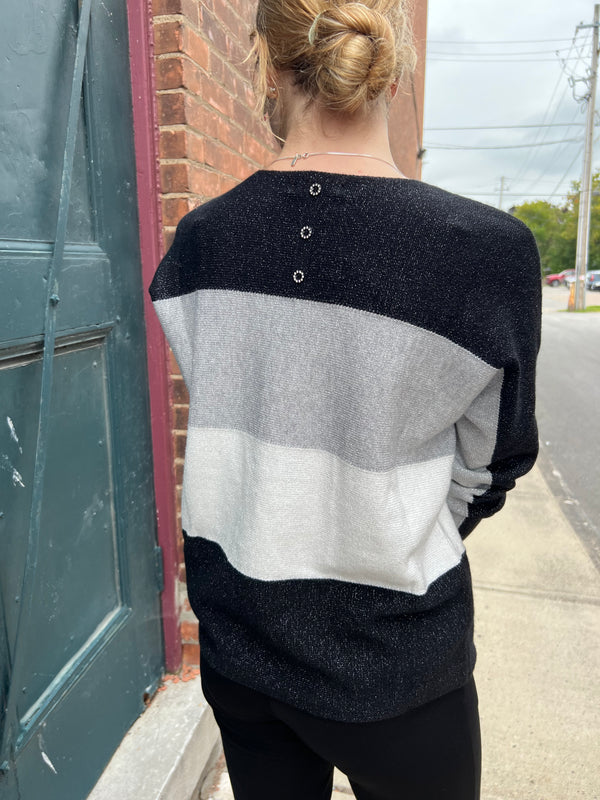 Parkhurst - Striped Sweater With Glitter