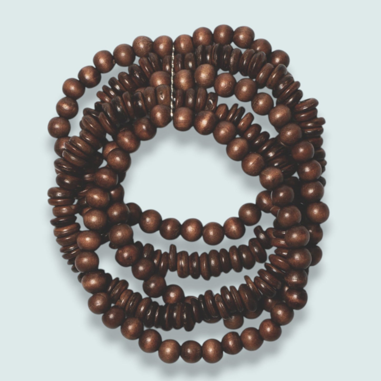 Audrey's - Chunky Wood & Coconut Bead Bracelet