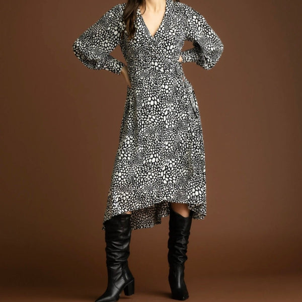 Marble - Dot Patterned Wrap Dress