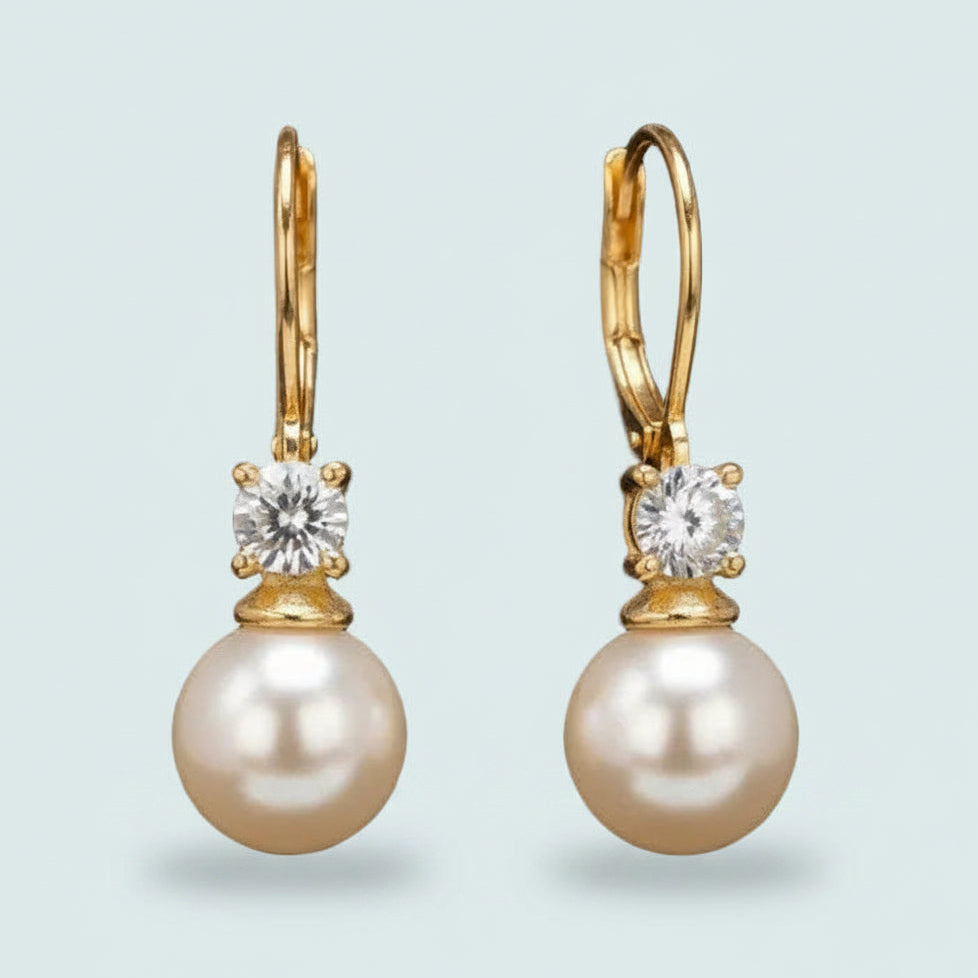 Audrey's - Pearl & Crystal Drop Earrings
