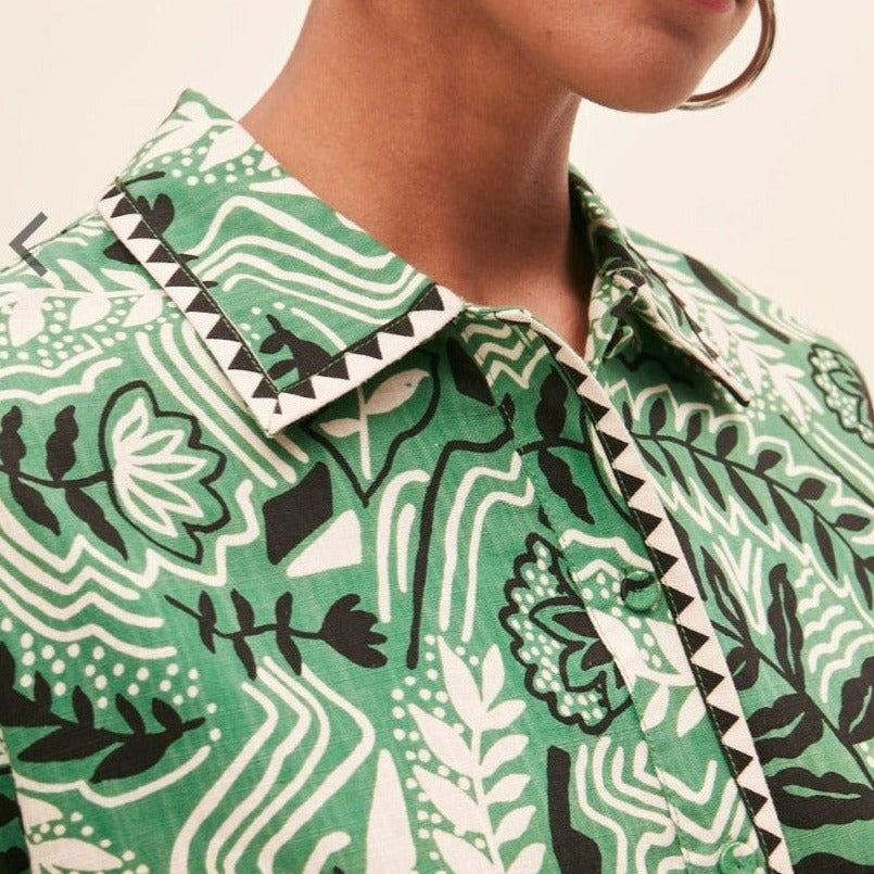 Suncoo - Tropical Print Shirt Dress