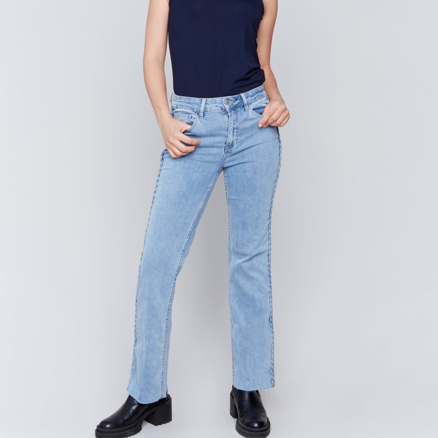 Charlie B - Braided Side Denim Jeans