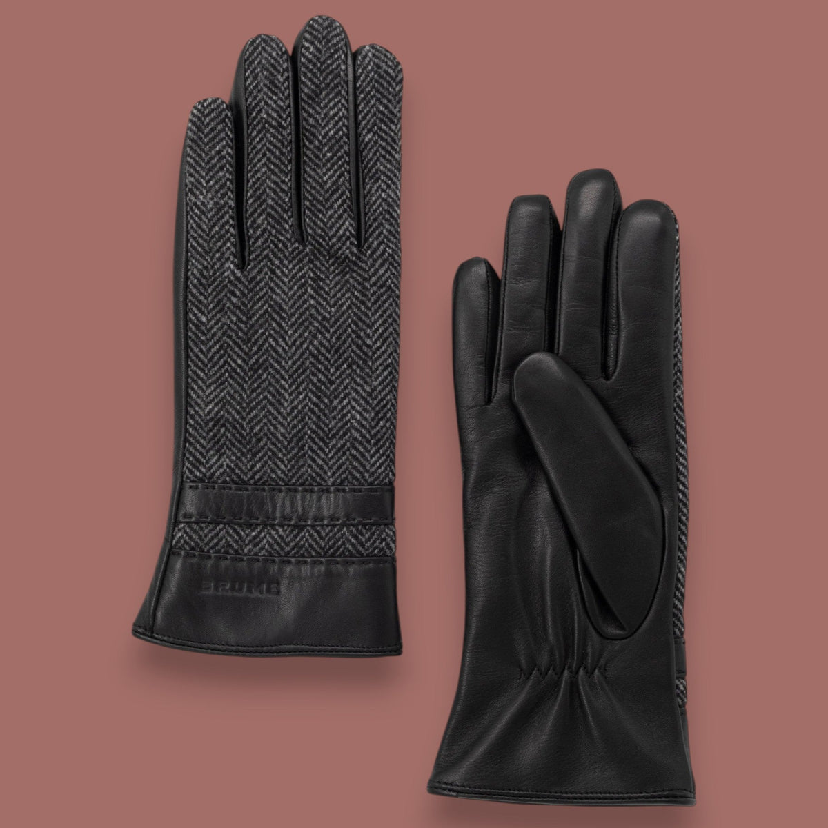 Brume - Waterloo Herringbone & Leather Gloves