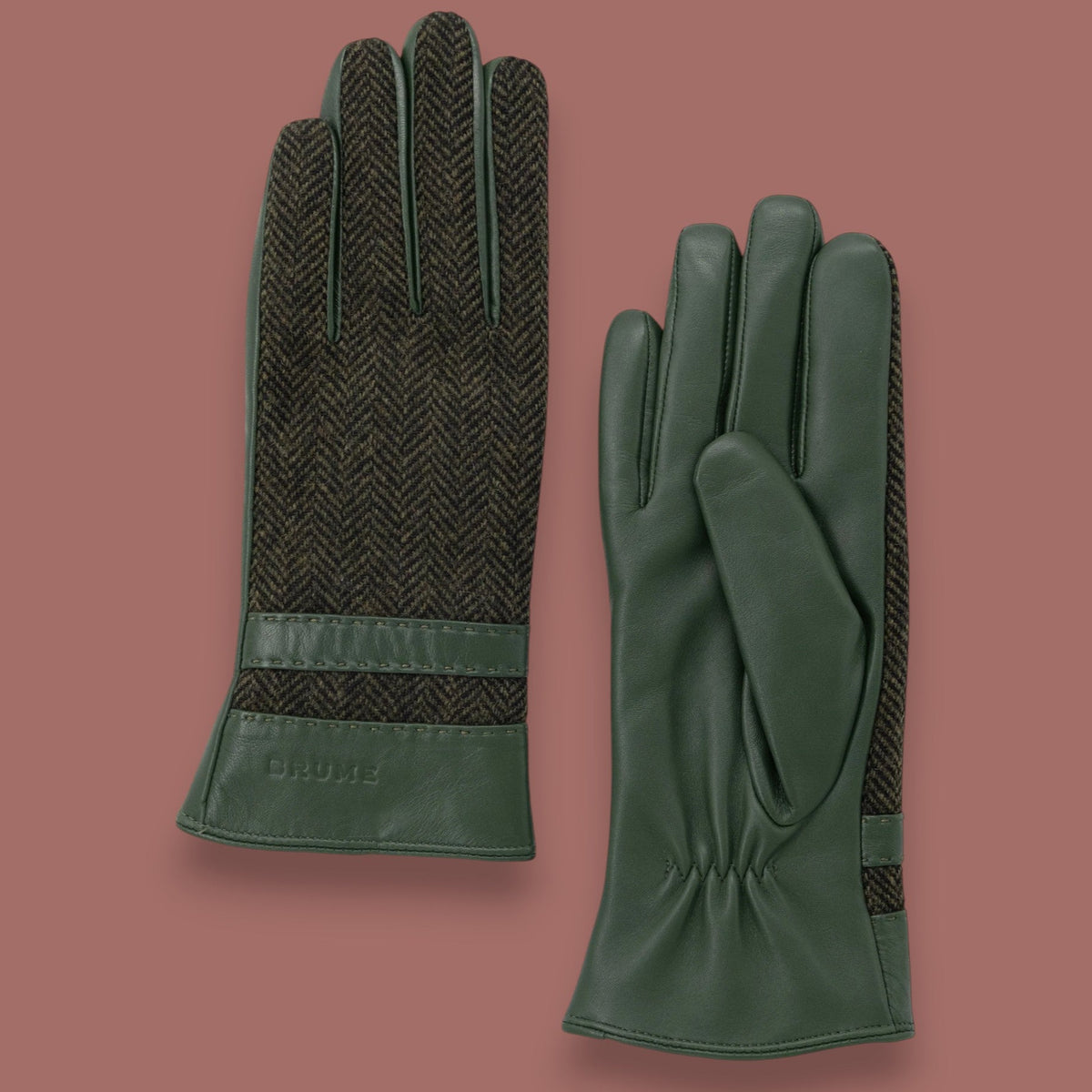 Brume - Waterloo Herringbone & Leather Gloves