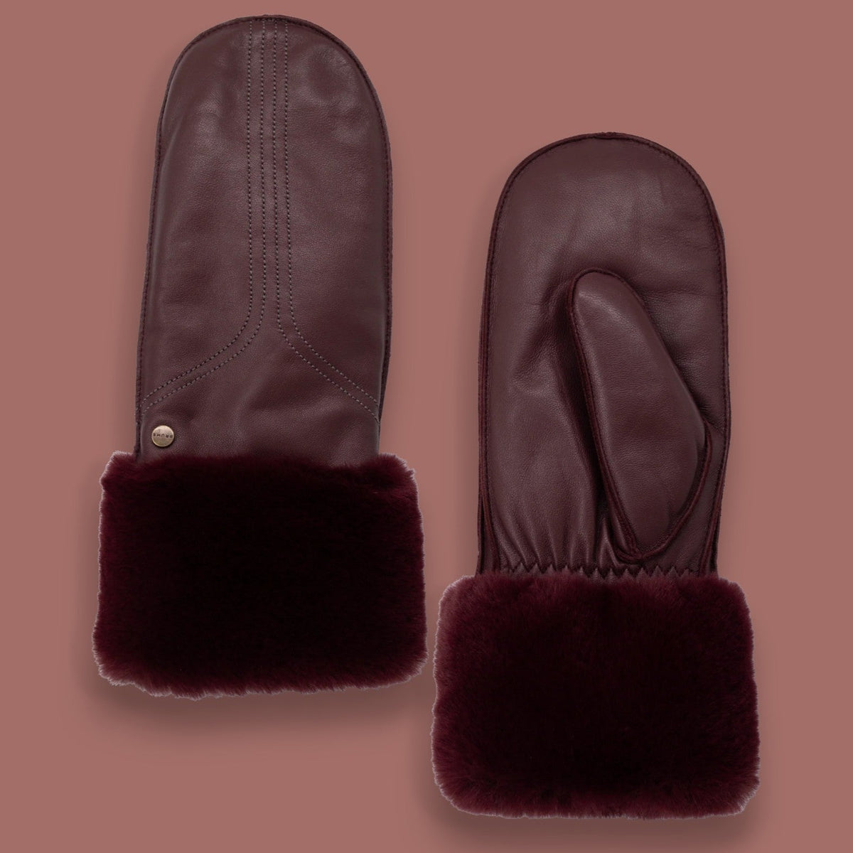 Brume - Greenwood Leather & Faux Fur Mittens