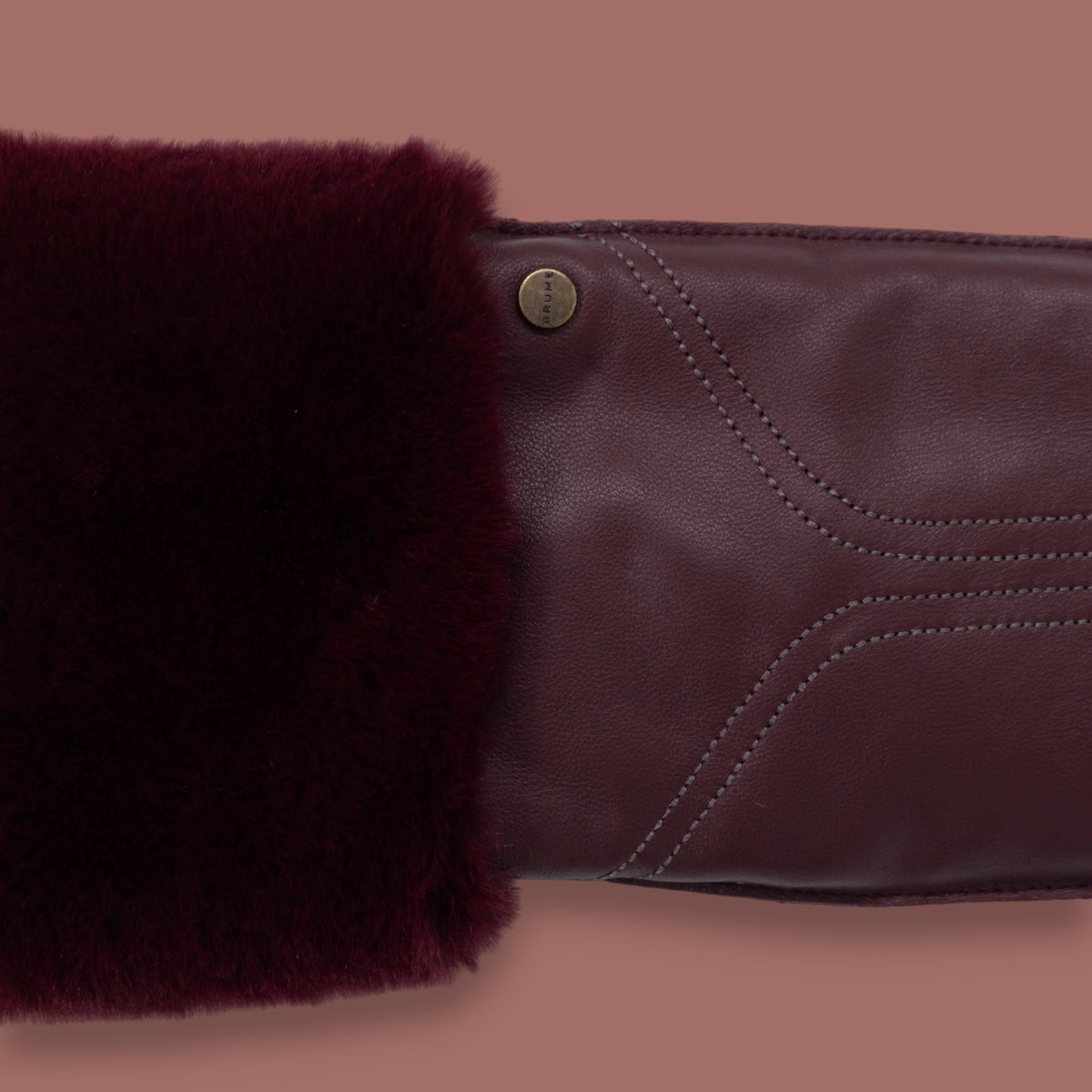 Brume - Greenwood Leather & Faux Fur Mittens