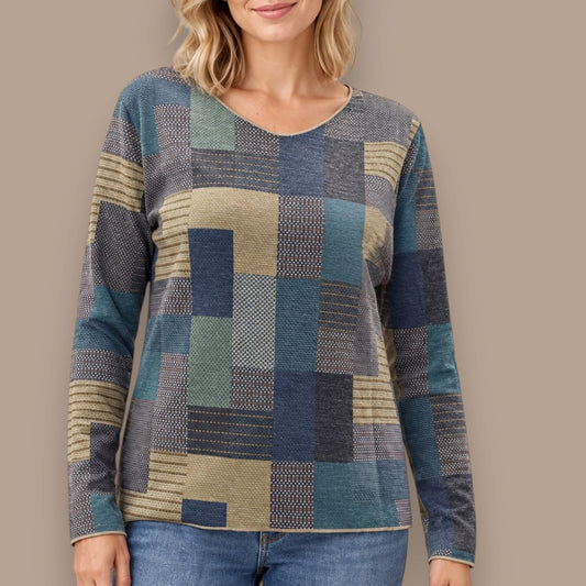 Trisha Tyler - Reversible Geometric & Floral Print Top