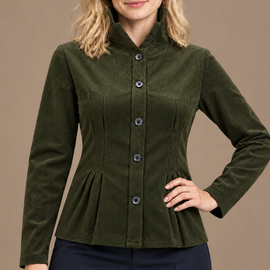Trisha Tyler - Corduroy Button-Front Blouse