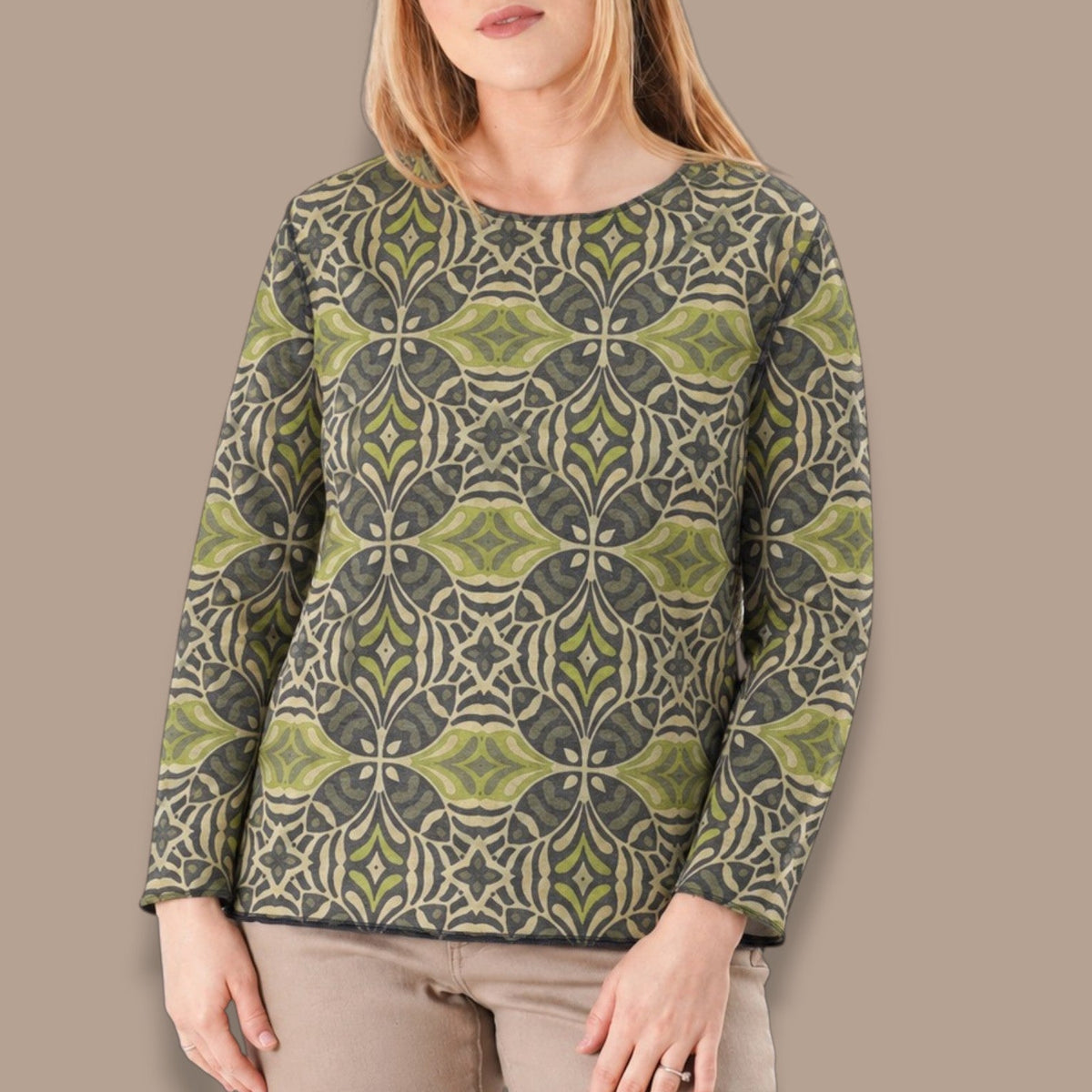 Trisha Tyler - Reversible Abstract Print Crewneck Top