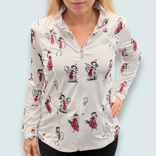 Tango Mango - Playful Golf Print Zip Jacket