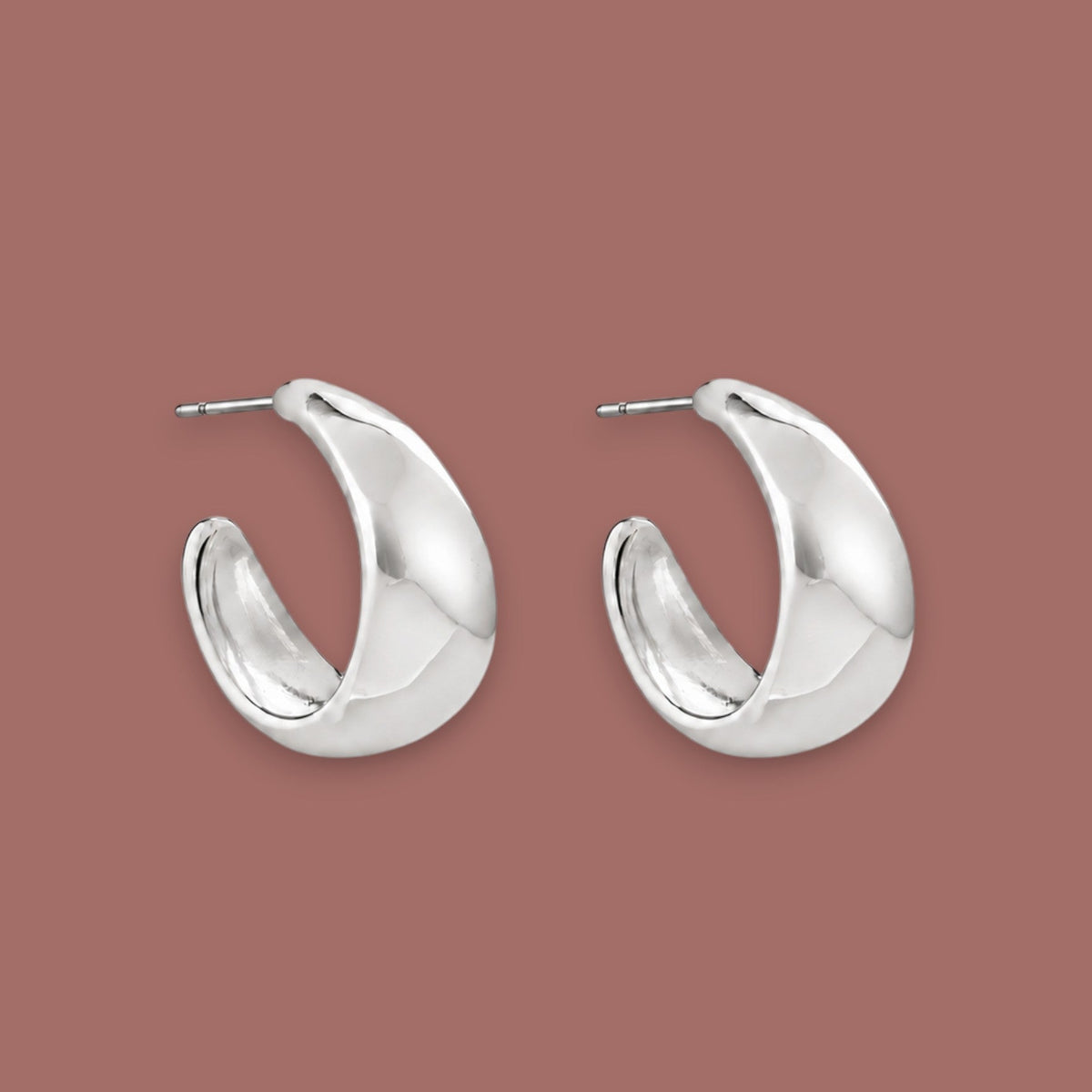 Merx - Sculpted Crescent Hoop Earrings