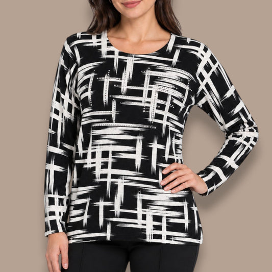 Moffi - Sparkle Brushstroke Long Sleeve Top