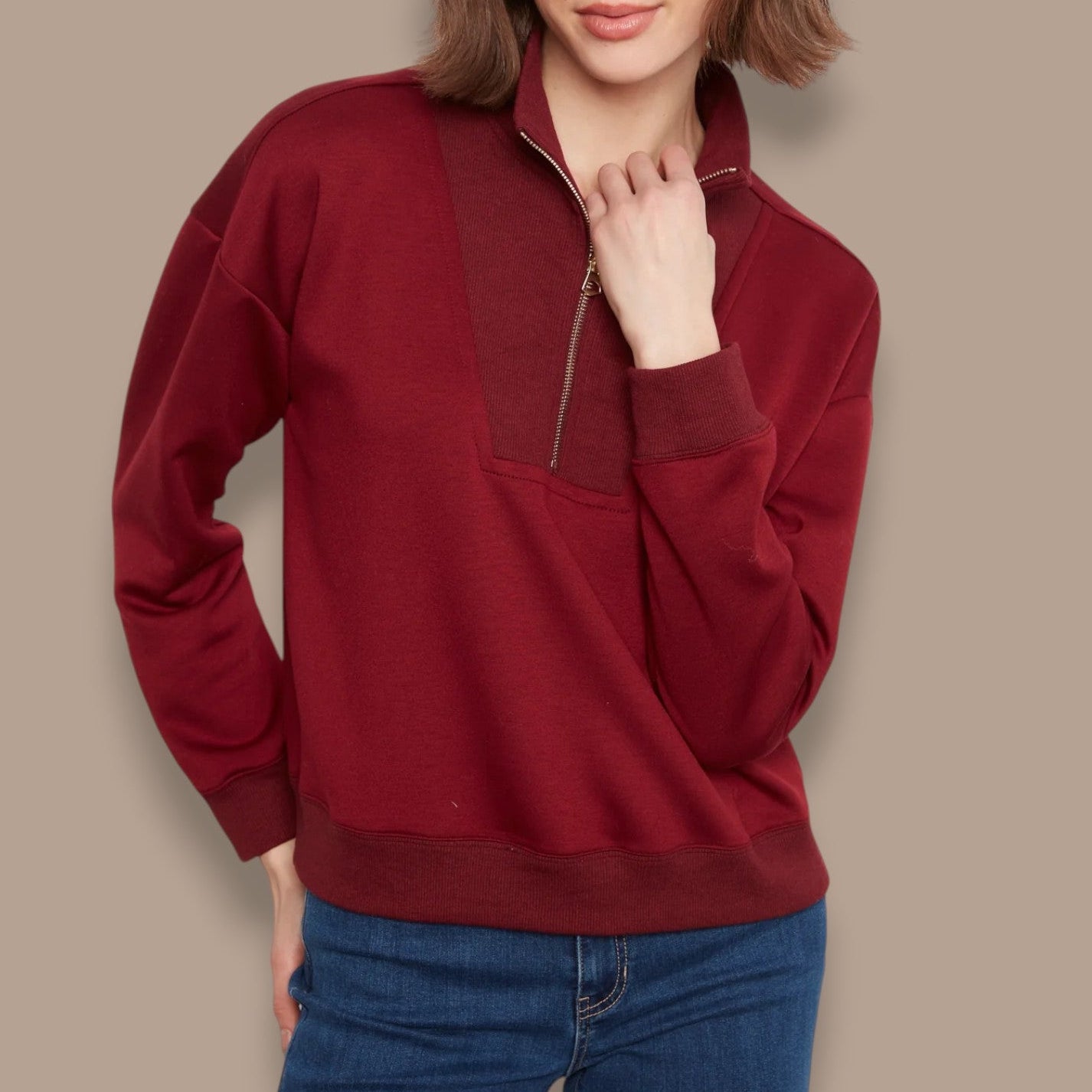 Charlie B - Soft Scuba Half Zip Pullover