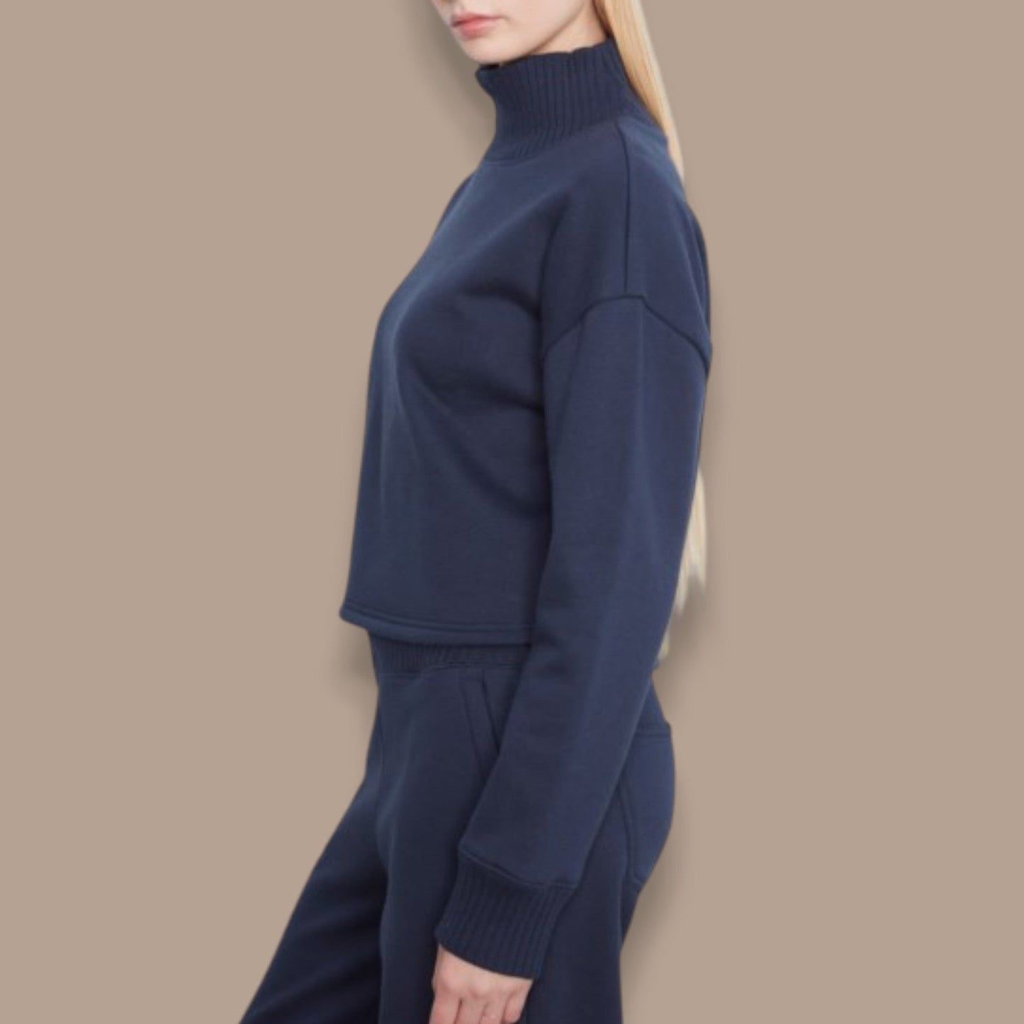 Charlie B - Cropped Mock Neck Sweatshirt
