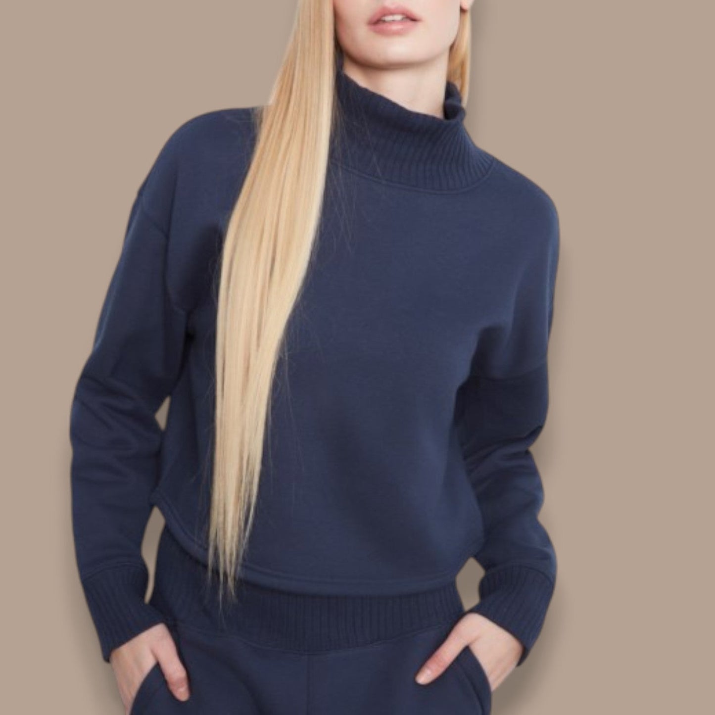 Charlie B - Cropped Mock Neck Sweatshirt