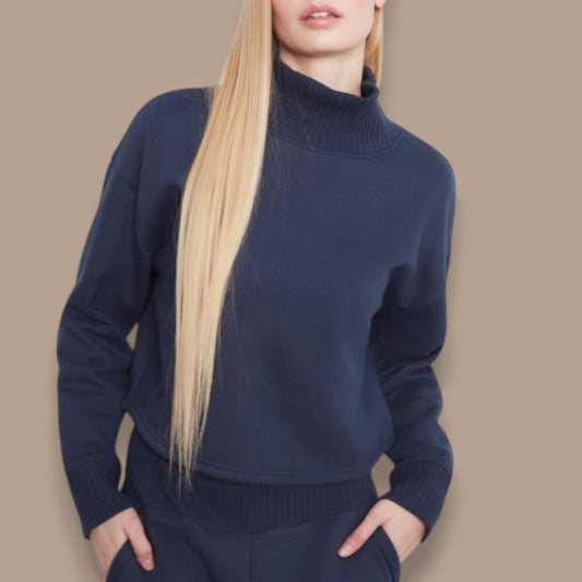 Charlie B - Cropped Mock Neck Sweatshirt