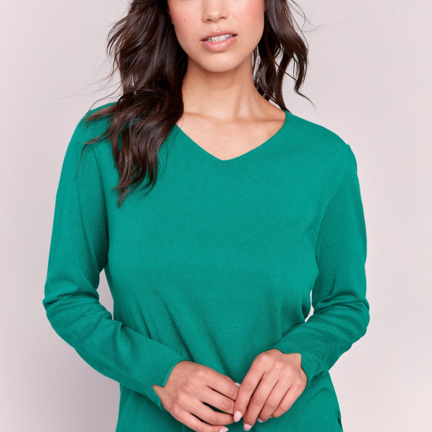 Charlie B - V-Neck Long Sleeve Sweater