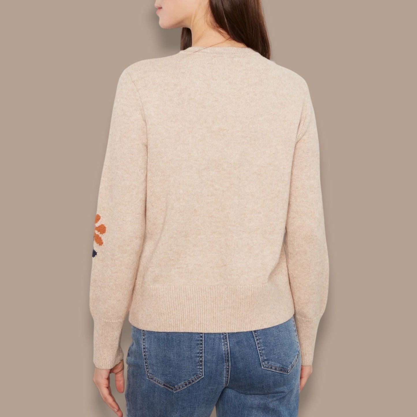 Charlie B - Floral Jacquard Crew Neck Sweater