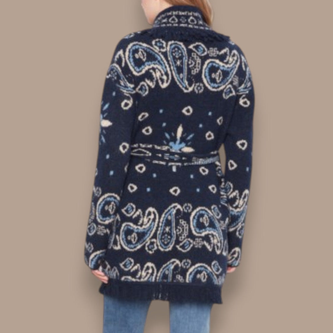 Charlie B - Paisley Belted Knit Cardigan