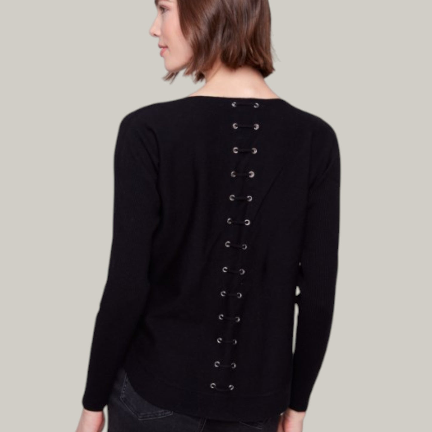 Charlie B - Sweater With Back Lace-Up Detail
