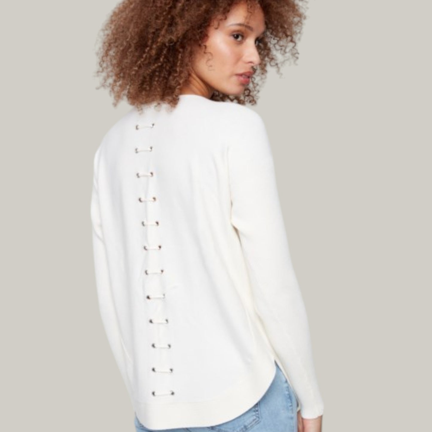 Charlie B - Sweater With Back Lace-Up Detail