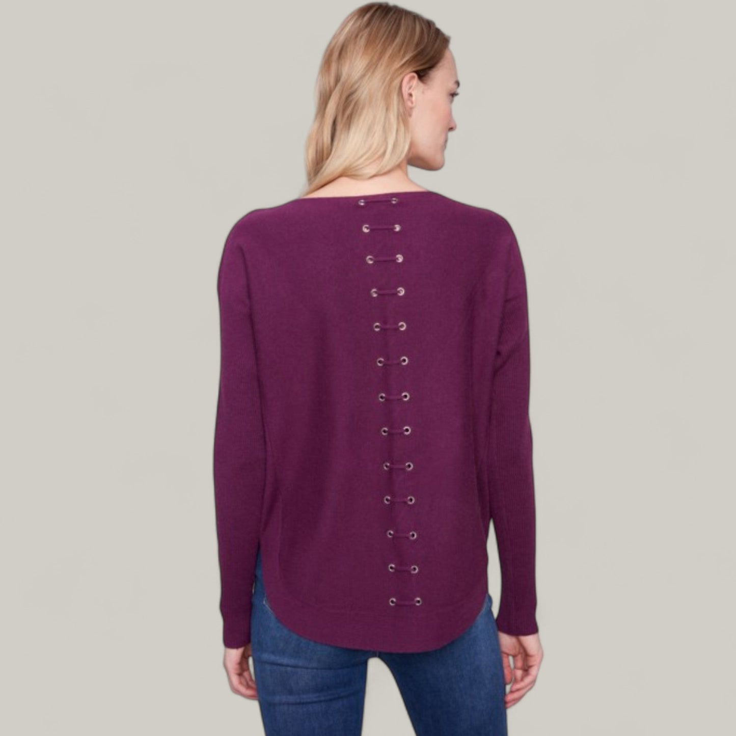 Charlie B - Sweater With Back Lace-Up Detail