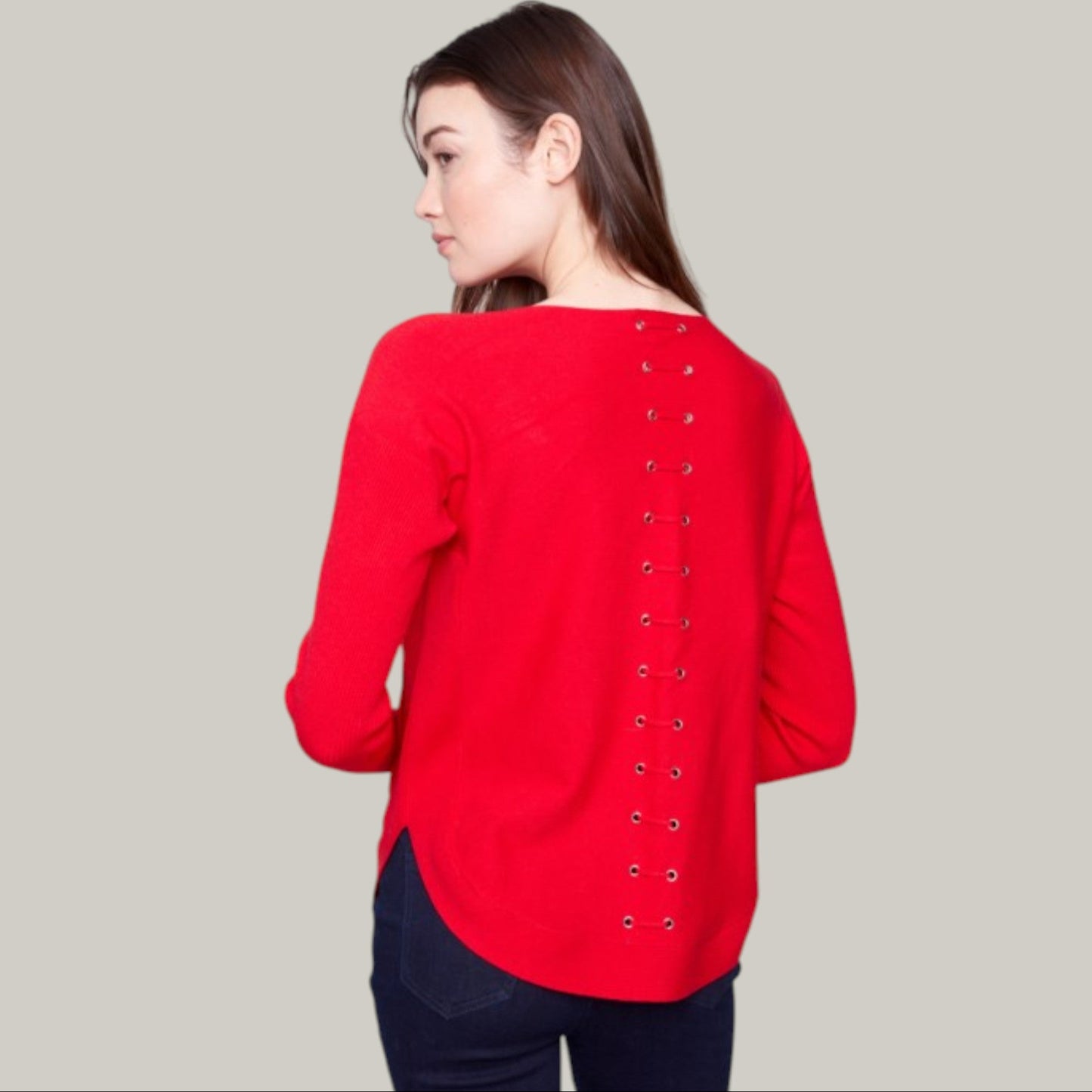 Charlie B - Sweater With Back Lace-Up Detail