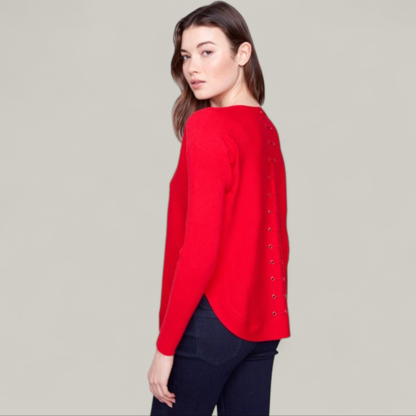 Charlie B - Sweater With Back Lace-Up Detail