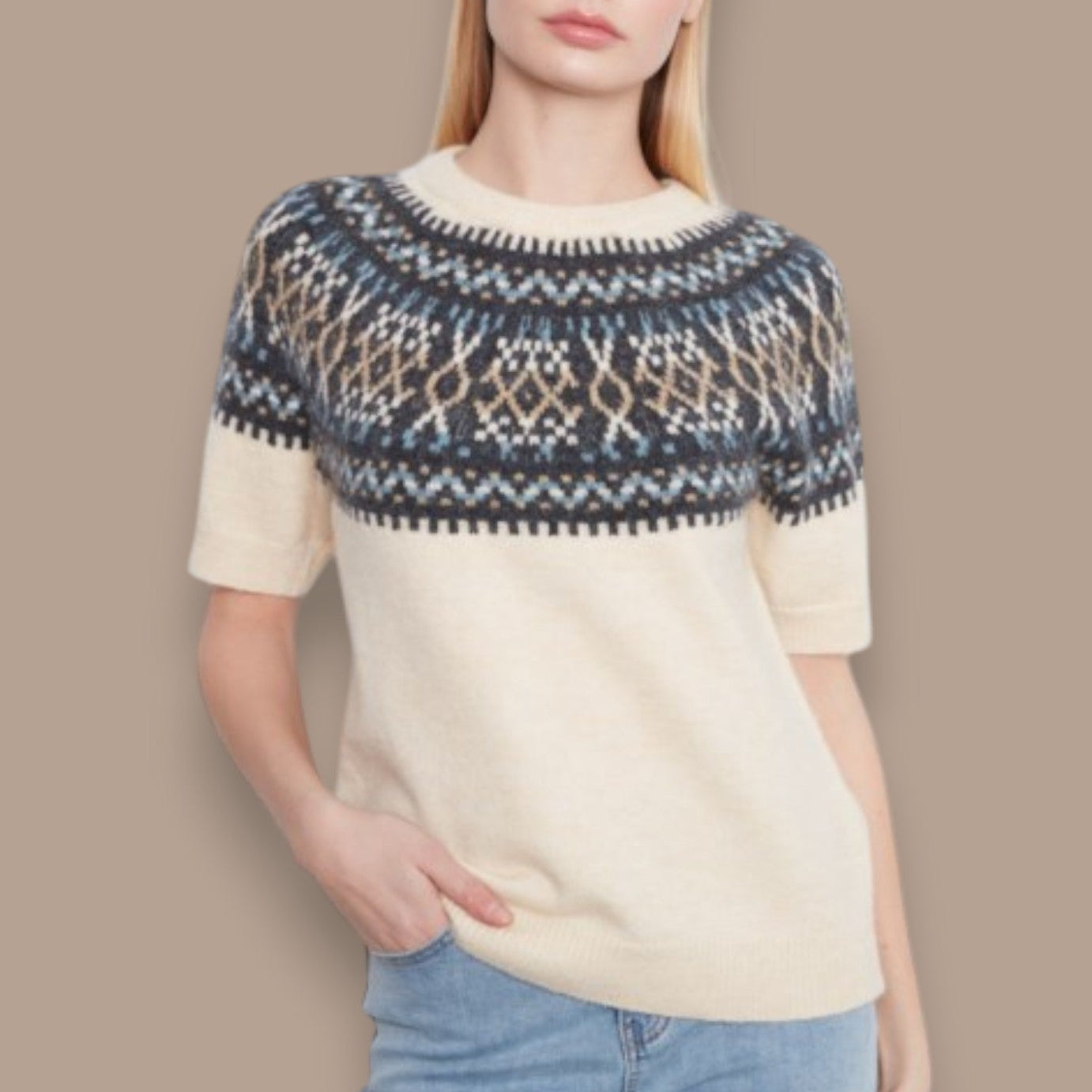 Charlie B - Short Sleeve Raglan Ski Sweater