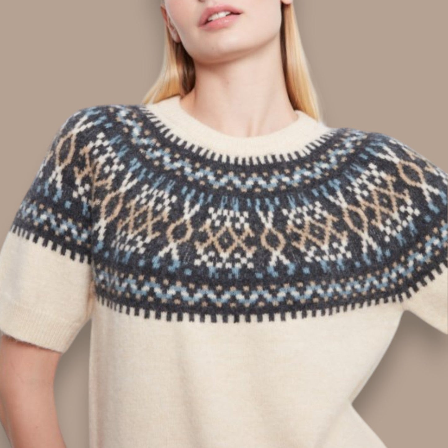 Charlie B - Short Sleeve Raglan Ski Sweater