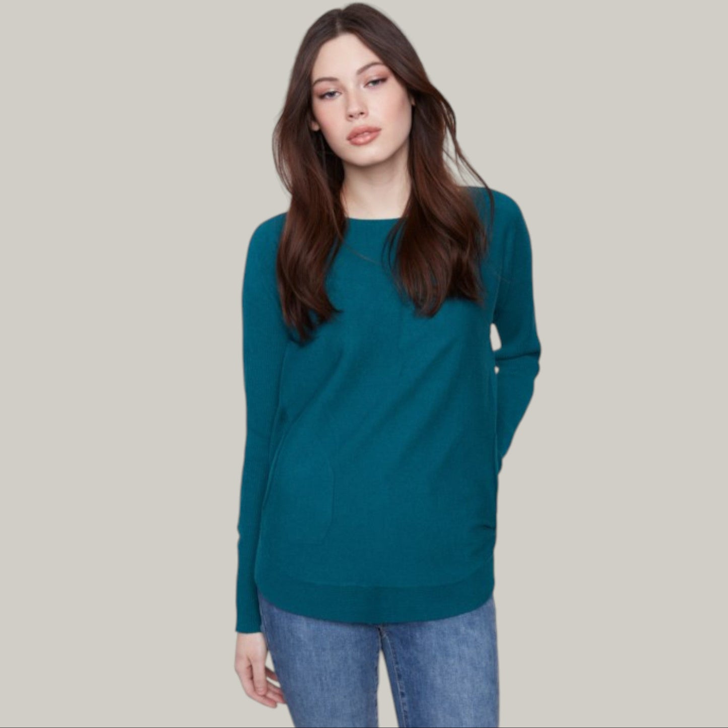 Charlie B - Knit Sweater With Lace-Up Cuffs