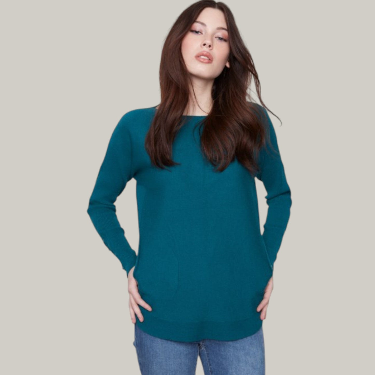 Charlie B - Knit Sweater With Lace-Up Cuffs