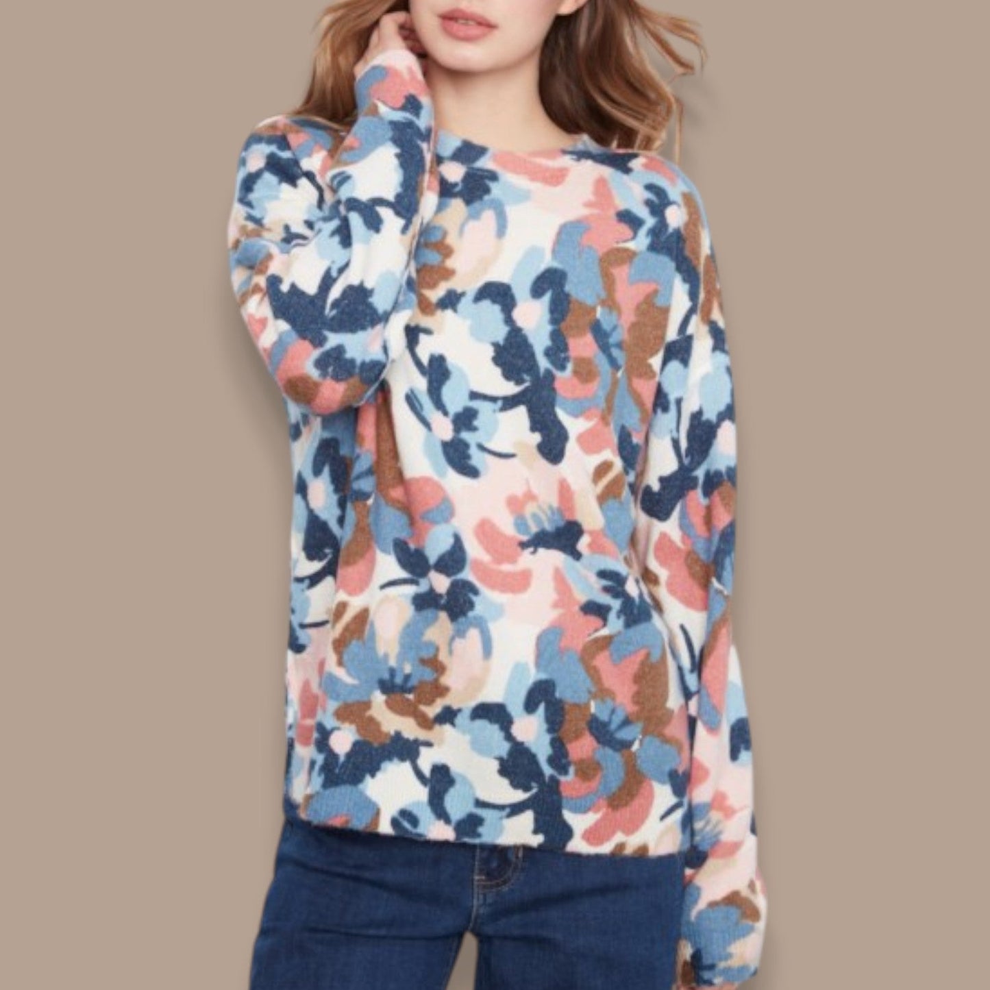 Charlie B - Reversible Floral Knit Sweater