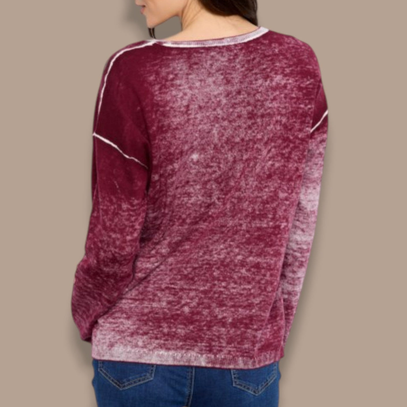 Charlie B - Reversible Botanical V-Neck Sweater
