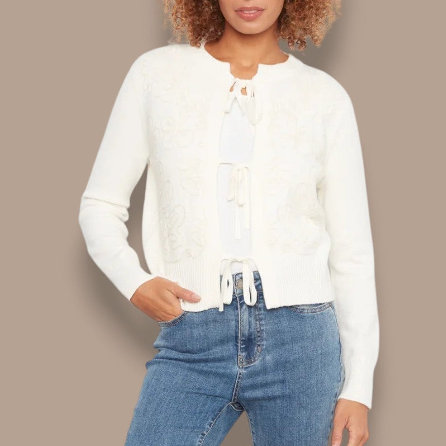 Charlie B - Floral Tie-Front Cardigan