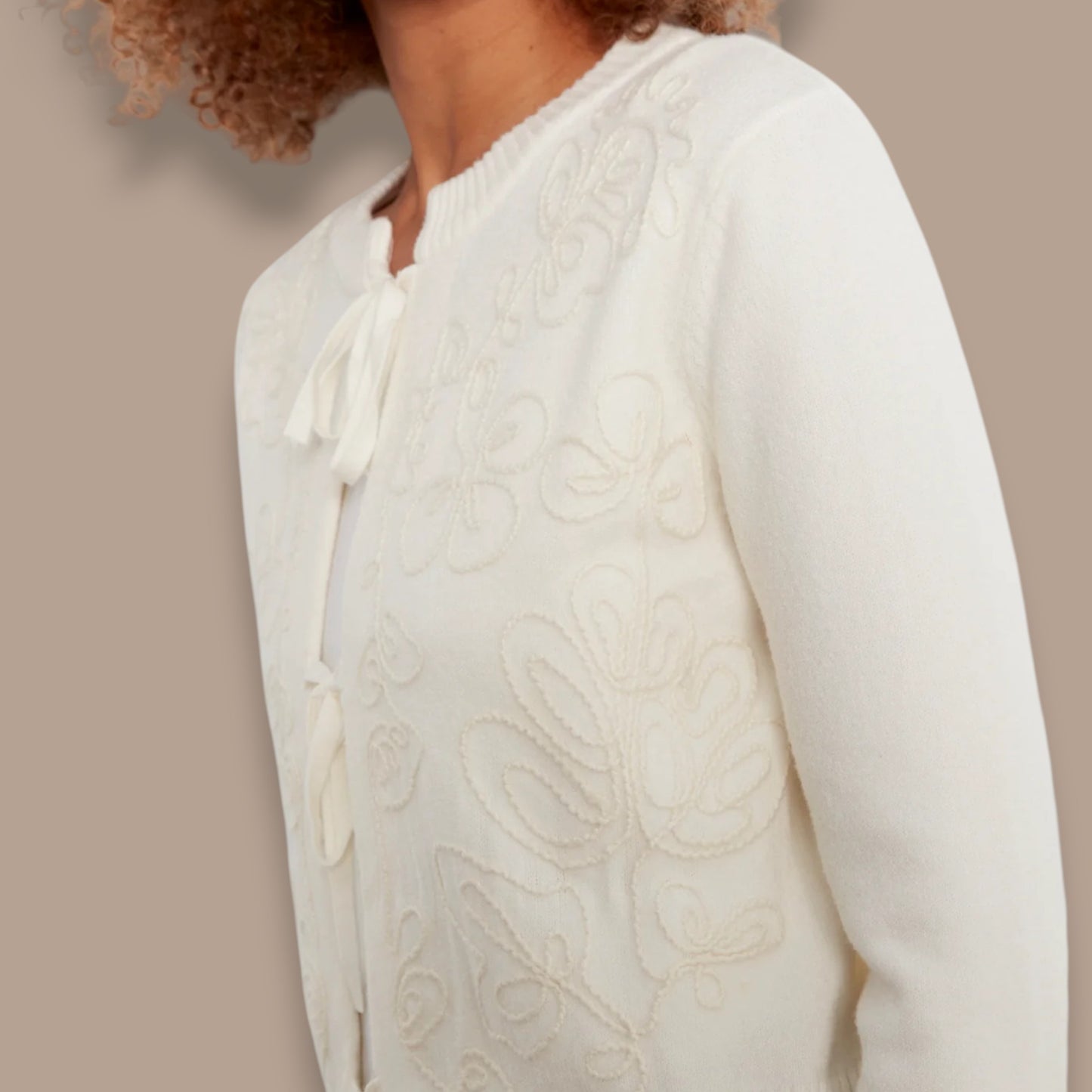 Charlie B - Floral Tie-Front Cardigan