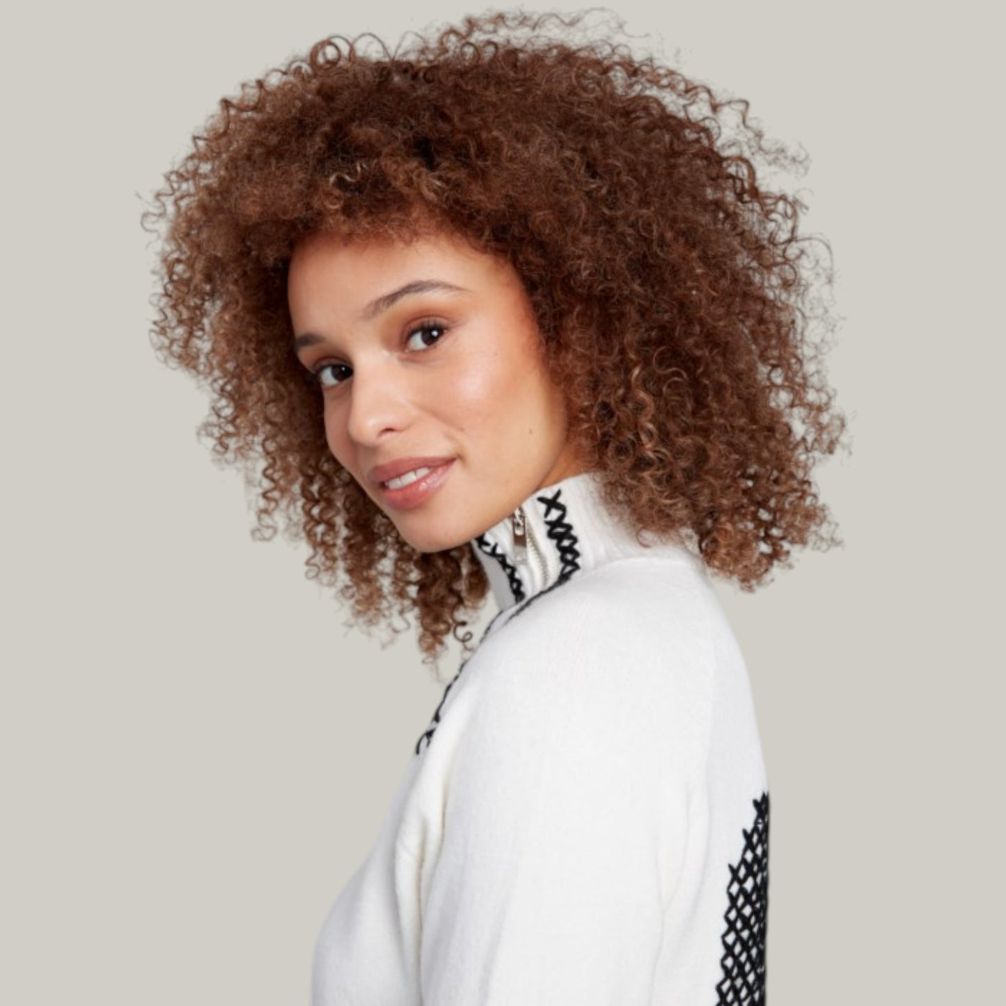 Charlie B - Plush Sweater With Heart Stitch and Zipper Detail