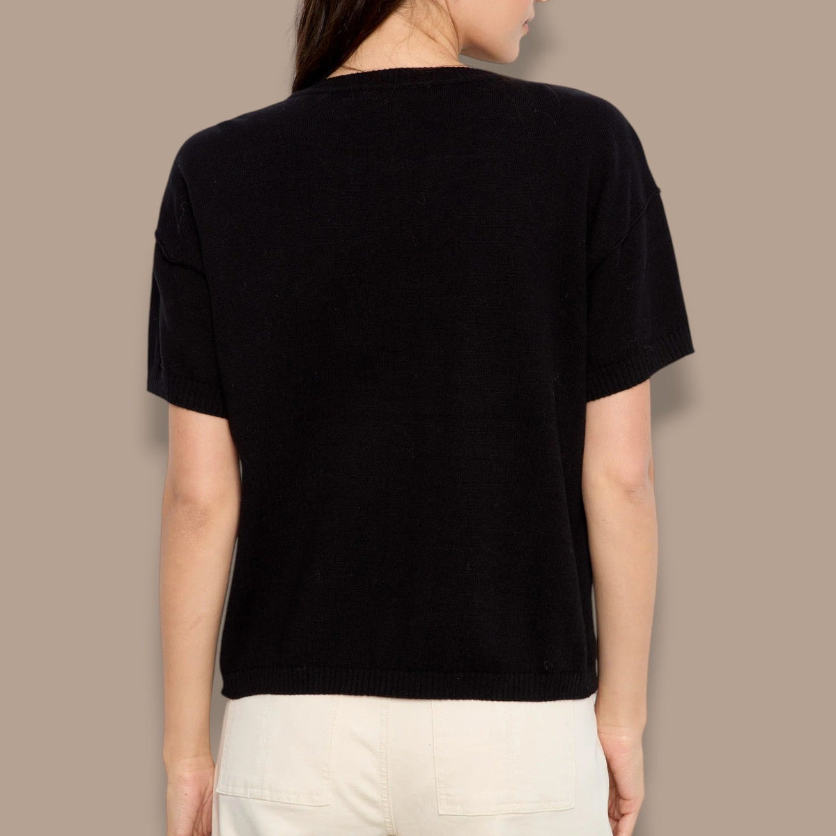 Charlie B - Floral Short Sleeve Sweater